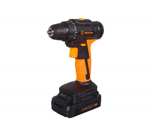 Дрель-шуруповерт аккумуляторная ДА-18Л-2К/Б (2,0 А/ч) (бесщеточный двигатель) Вихрь