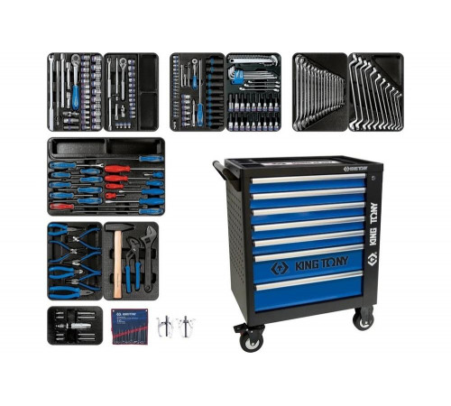 Набор инструментов KING TONY BASTION в черной тележке, 204 предмета 9G35-100MR