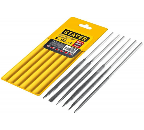 STAYER  6 шт., 140 мм, в чехле, набор надфилей 16013-H6