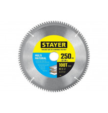 Пильный диск по алюминию STAYER Multi Material 250x32/30 мм, 100Т, супер чистый рез 3685-250-32-100