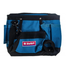 Сумка-пояс Зубр ЭКСПЕРТ одинарная, держатель для молотка, 9 карманов 38632