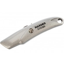 Нож HARDEN закрытый Шарк, 18 мм, выдвижное трапециевидное лезвие, цельноалюминиевый корпус 570321