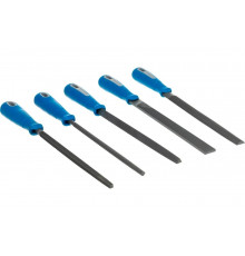 Напильники с двухкомпонентной ручкой: плоский, полукруглый, трехгранный, квадратный, круглый, №2, 200мм ЗУБР ЭКСПЕРТ 16651-20-H5