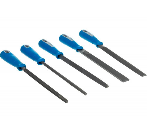 Напильники с двухкомпонентной ручкой: плоский, полукруглый, трехгранный, квадратный, круглый, №2, 200мм ЗУБР ЭКСПЕРТ 16651-20-H5