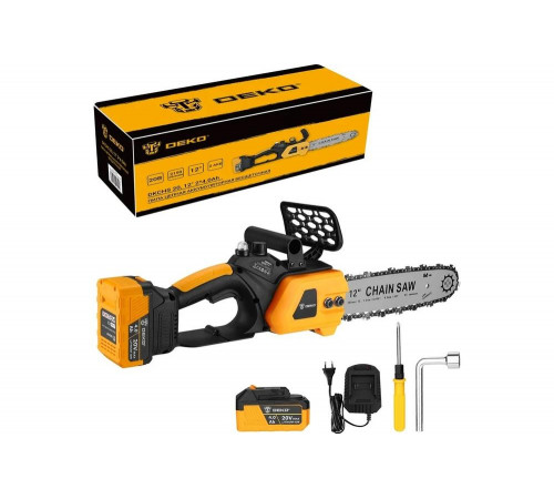 Пила цепная аккумуляторная бесщеточная DEKO DKCHS 20, 12, 20В, 2x4.0Ач, з/у 085-2000