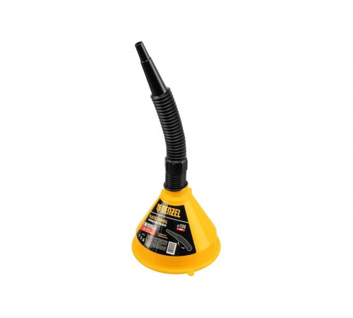 Воронка пластиковая 135 мм, с металлическим ситом, гибким наконечником и непроливайкой Denzel 537210