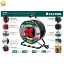 Удлинитель на катушке KRAFTOOL 30м, 3700Вт, 4 гнезда, IP44, КГ 3х1.5 кв.мм, 55085-30