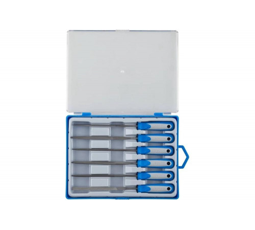 Набор надфилей, насечка 2 - бархатная, двухкомпонентная ручка, 140мм, 6 шт Зубр ЭКСПЕРТ 16020-2-H6