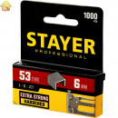 STAYER скобы тип 53 (A / 10 / JT21), 6 мм, 1000 шт., закаленные, особотвердые, скобы для степлера тонкие 3159-06_z02 Professional