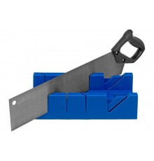 Пластиковое стусло + пила 450мм, синее, 4 угла для запила СИБРТЕХ 22538