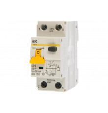 Автоматический выключатель дифференциального тока IEK 1п+N 2модуля C 25A 30mA тип A 6kA АВДТ-32 ИЭК MAD22-5-025-C-30