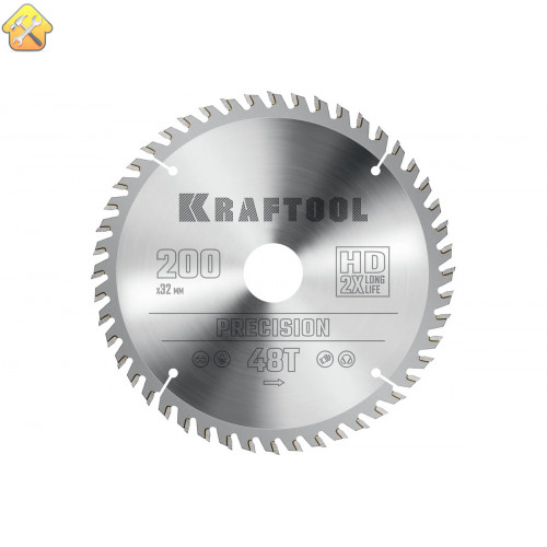 Диск пильный по дереву KRAFTOOL Precission 200x32 мм, 48Т 36952-200-32