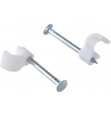 Круглая скоба с гвоздем Зубр для крепления кабеля 3мм, 50шт 45111-03