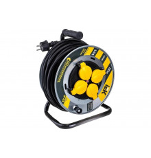 Удлинитель на катушке IEK "Professional" УК30 металл, с термозащитой, 4 места, 2Р+PЕ/30м КГ 3х2,5мм2 IP44 WKP17-16-04-30-44