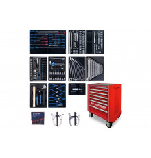 Набор инструментов в красной тележке (204 предмета) KING TONY 934A-100MR-MA