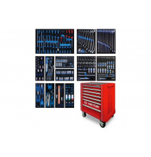 Набор инструментов в красной тележке, 286 предметов KING TONY 934A-010MRV