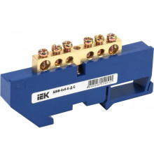 Нулевая шина на DIN-изоляторе IEK 6x9, 6групп в сборе YNN10-69-6D-K07