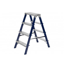 Стальная двусторонняя стремянка СИБРТЕХ 4 ступени 97934