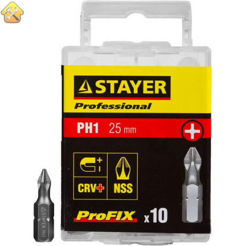 STAYER PH1, 25 мм, 10 шт., биты ProFix Phillips 26201-1-25-10_z01