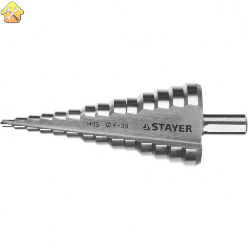 STAYER  4-39 мм, 14 ступеней, HSS, сверло ступенчатое 29660-4-39-14