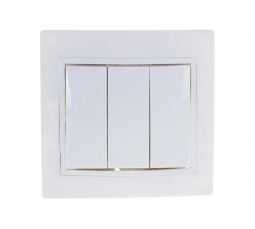 Трехклавишный выключатель IEK КВАРТА ВС10-3-0-КБ