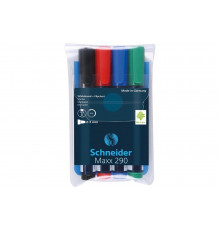 Набор маркеров для белых досок и флипчартов Schneider Maxx 290 4 цвета, пулевидный, 3 мм 129094