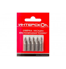 Отвертка-насадка крестообразная "Pozidriv" 5 шт. (PZ1; 50 мм) Интерскол 2040405000010