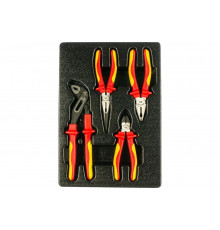 Набор диэлектрических пассатижей и бокорезов, ложемент, 4 предмета KING TONY 9-40604GP