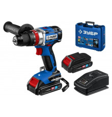 Бесщеточная ударная дрель-шуруповерт ЗУБР Профессионал 20В, 2 АКБ, 2 Ач, в кейсе DBS-201-22