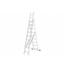 Алюминиевая трехсекционная лестница СИБРТЕХ 3х9 ступеней 97819
