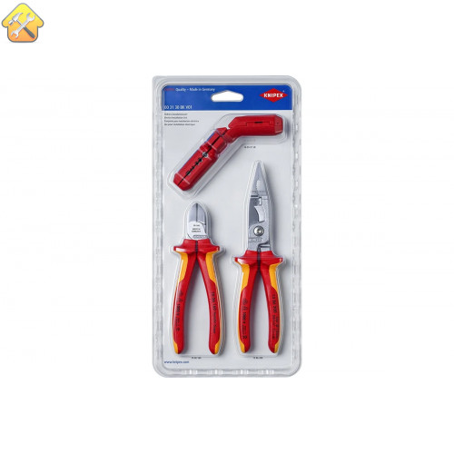 Набор VDE для электромонтажа Knipex KN-1386200, KN-169501SB, KN-7006160 3 предмета KN-003130BKV01