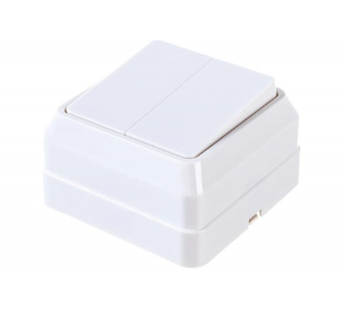 IEK ОКТАВА - двухклавишный выключатель для электрических сетей 0.045, 65мм, 65мм, 40мм, Арт.EVO20-K01-10-DC