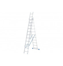Алюминиевая трехсекционная лестница СИБРТЕХ 3х11 ступеней 97821