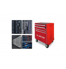 Набор инструментов в красной тележке, 95 предметов KING TONY 931A-010MR-MA