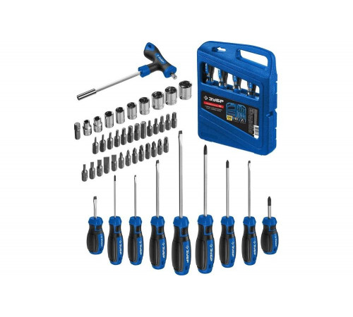 ЗУБР 46 шт., набор отверток с битами в кейсе 25283-H46_z01 Профессионал