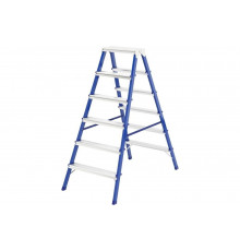 Стальная двусторонняя стремянка СИБРТЕХ 6 ступеней 97936