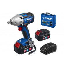 Бесщеточный гайковерт ЗУБР Профессионал т7 20 В, 500 Нм, 2 акб (4 ач), кейс GB-500-42