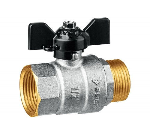 ЗУБР d=1/2" кран шаровой полнопроходной, бабочка, "мама-папа" 51325-1/2