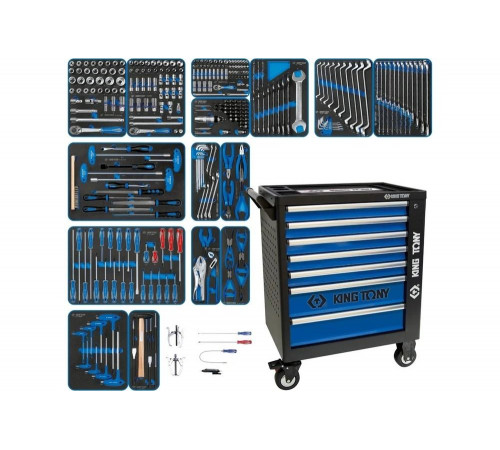 Набор инструментов KING TONY BOARD в чёрной тележке, 325 предметов 9G35-325MRV
