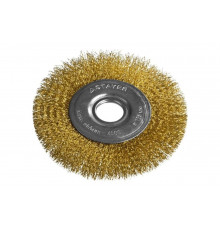 Щетка дисковая PROFESSIONAL (125х22 мм; витая стальная латунированная проволока 0.3 мм) для УШМ STAYER 35122-125