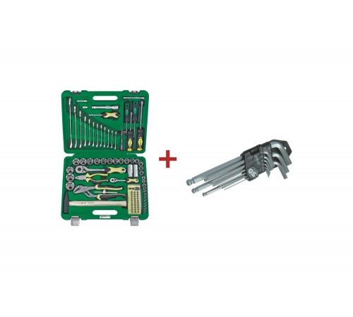 Набор инструмента 90 предметов + набор шестигранников НШ-10 Г-образных Арсенал 8097420