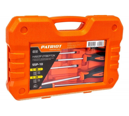 Набор отверток, CR-V, пластиковый кейс, 10шт PATRIOT SSP-10 350003001