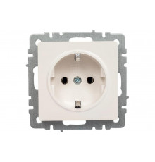 1-местная розетка IEK Brite рс11-1-0-брб с заземлением, без защитных шторок, 16А, белый BR-R11-16-K01
