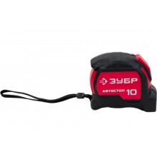 Рулетка ЗУБР Автостоп 10м/25мм с автостопом и ударостойким обрезиненным корпусом 34052-10-25_z01