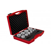 Набор коронок Bi-Metall HSSE-Co8 (10 шт; 22-68 мм; 2 адаптера) RUKO 126304