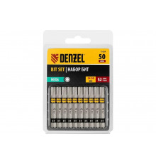 Набор бит HEX6, 50 мм, сталь S2, шестигранный профиль, 10 шт Denzel 11664