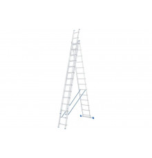 Алюминиевая трехсекционная лестница СИБРТЕХ 3х14 ступеней 97824