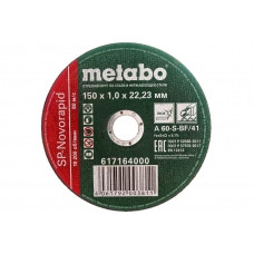 Круг отрезной по нержавеющей стали 150x1.0x22,23 мм Metabo SP-Novorapid RU 617164000