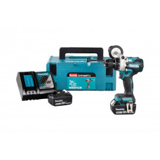 Ударная аккумуляторная дрель-шуруповерт Makita LXT BL 18 В, 13 мм, 125/65 Нм, 2x5.0 Ач, ЗУ, Makpac DHP486RTJ