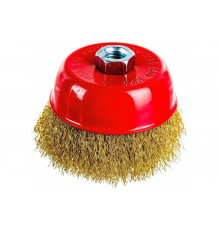 Щетка чашечная (100 мм; М14; латунированная волнистая 0.35 мм) для УШМ Elitech 1820.074000